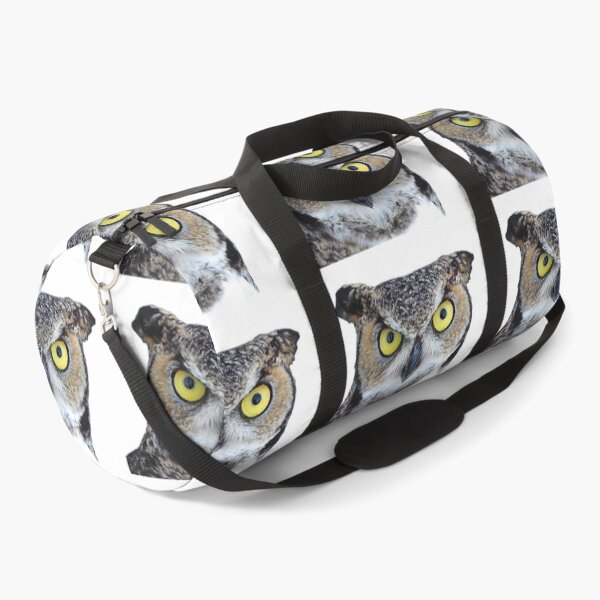 Item preview, Horned owl with piercing yellow eyes designed and sold by Creative Endeavors ..