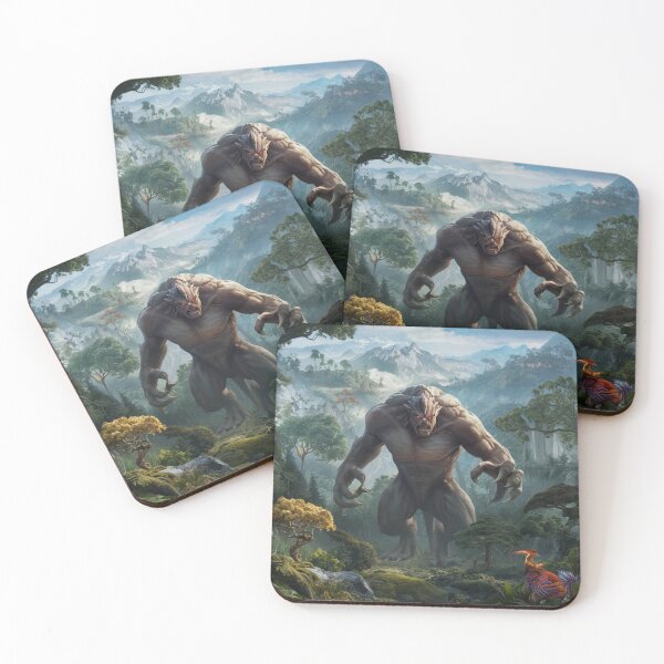 Item preview, Titan monster stands in a dense forest, surrounded by mountains and a variety of trees designed and sold by Titan33.