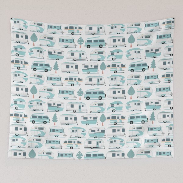 Item preview, RV Camping Caravans Campervans and Travel Trailers Print designed and sold by Christine  Briggs.