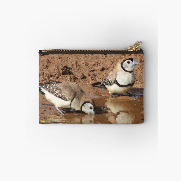 Item preview, Double-barred finches pair drinking in a puddle. designed and sold by Jenny  Dyer.