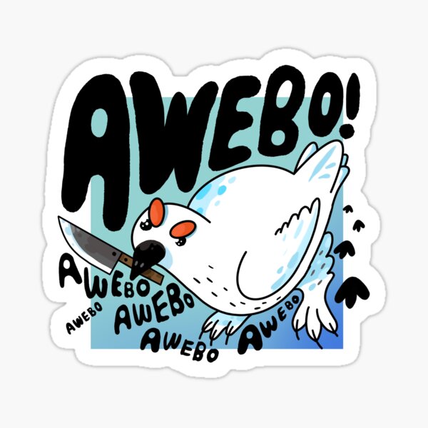 Vista previa del artículo con la obra «¡Awebo! Pájaro perdiz con cuchillo Meme», diseñado y vendido por narwhalwall.