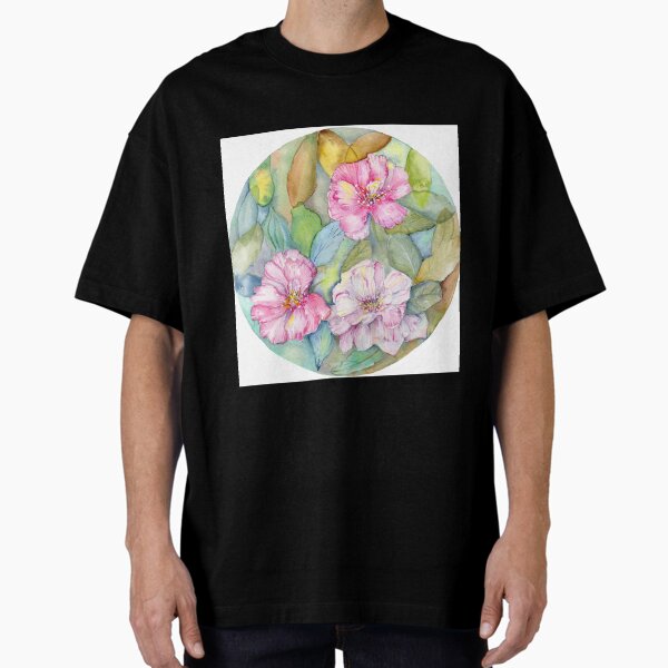 Pink azaleas pattern Oversized T-Shirt