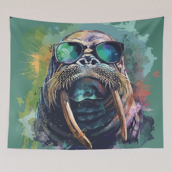 Item preview, Colorful/Colorful walrus with sunglasses 04 designed and sold by Batch-C91.