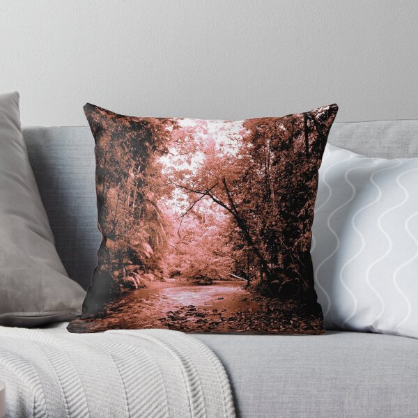 THE COPPER COLOURED CREEK Throw Pillow