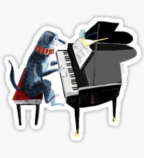 Piano lesson (Doggy Art) Sticker