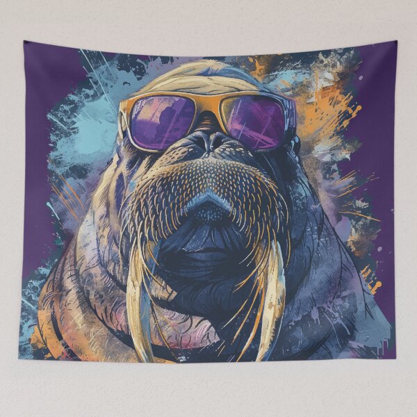 Item preview, Colorful/Colorful walrus with sunglasses 06 designed and sold by Batch-C91.