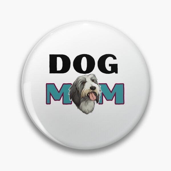 Item preview, Minimalistic blue quote "Dog Mom" Bearded Collie Dog  designed and sold by GoodyPaws.