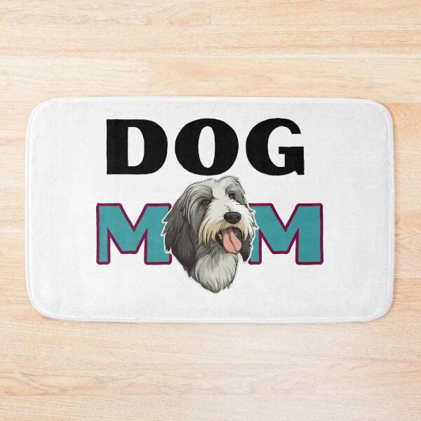 Item preview, Minimalistic blue quote "Dog Mom" Bearded Collie Dog  designed and sold by GoodyPaws.