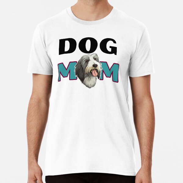 Item preview, Minimalistic blue quote "Dog Mom" Bearded Collie Dog  designed and sold by GoodyPaws.