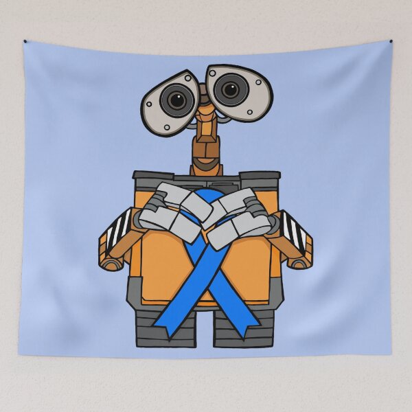 Item preview, Robot holding awareness ribbon (Blue) designed and sold by CaitlynConnor.