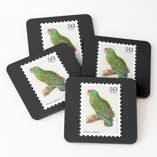 Item preview, Festive Amazon Parrot (Amazona festiva) Stamp designed and sold by RabbitK.