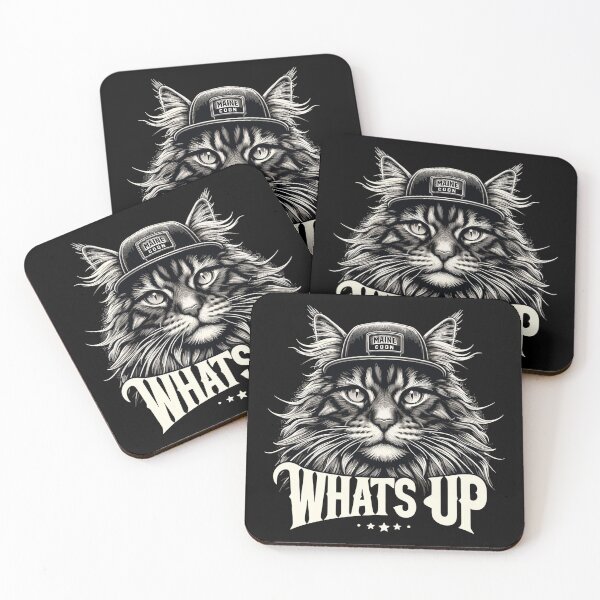 Item preview, Maine Coon cat cool what's up gangster gift designed and sold by Pineapple-Tree.