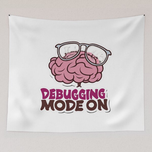 Item preview, Debugging Mode On - Geeky Programmer Brain Cartoon designed and sold by NiftyWrx.