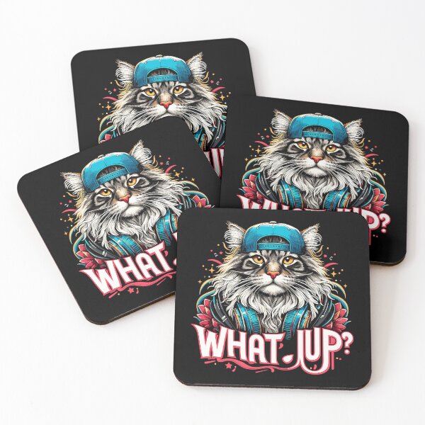 Item preview, Maine Coon cat cool what's up gangster gift designed and sold by Pineapple-Tree.