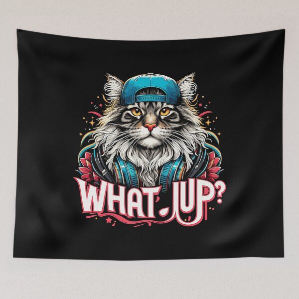 Item preview, Maine Coon cat cool what's up gangster gift designed and sold by Pineapple-Tree.