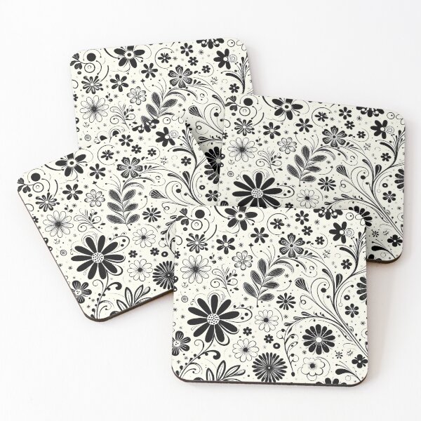 Item preview, Black and White Floral Pattern  designed and sold by GraphicsClub.
