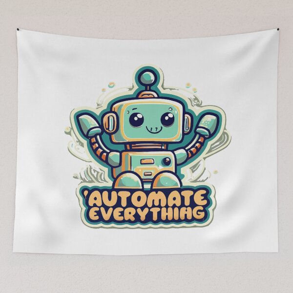 Item preview, Friendly Robot Automate Everything Cartoon Design designed and sold by NiftyWrx.