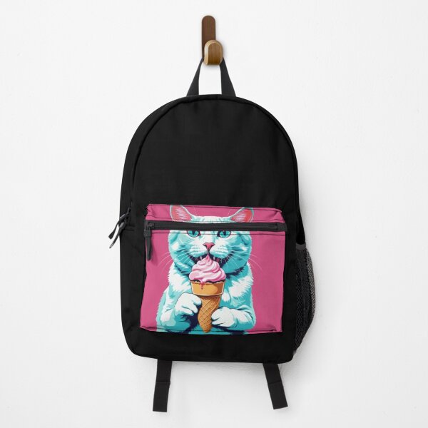 Item preview, Adorable cat eat ice cream-Edited AI generated art designed and sold by Frostp.