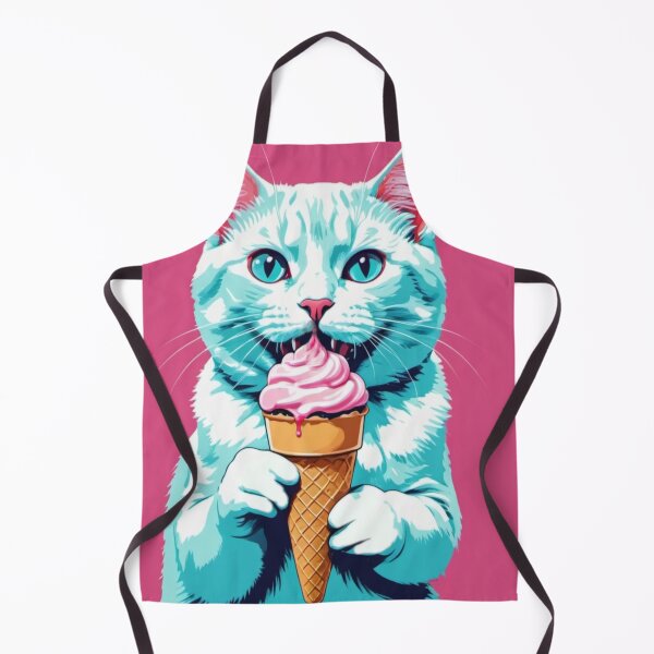 Item preview, Adorable cat eat ice cream-Edited AI generated art designed and sold by Frostp.