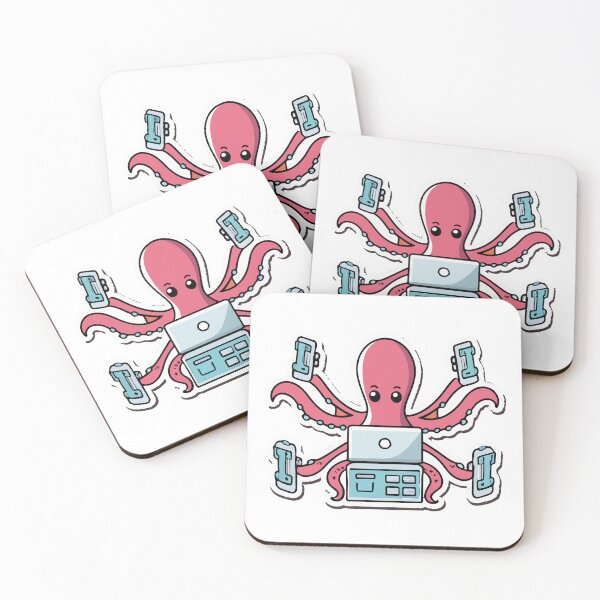 Item preview, Playful Octopus Programmer - Cartoon Coding Master designed and sold by NiftyWrx.