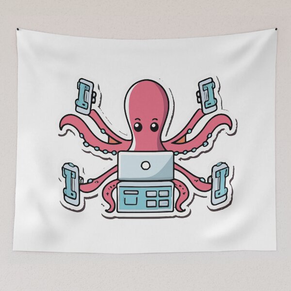 Item preview, Playful Octopus Programmer - Cartoon Coding Master designed and sold by NiftyWrx.