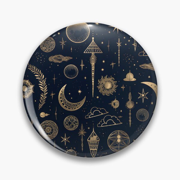 Aperçu de l'œuvre Étoiles et lunes célestes de tarot vintage créée et vendue par TeaTimePrints.
