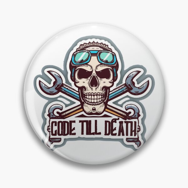 Item preview, Code Till Death - Gothic Chic Programmer Skull designed and sold by NiftyWrx.
