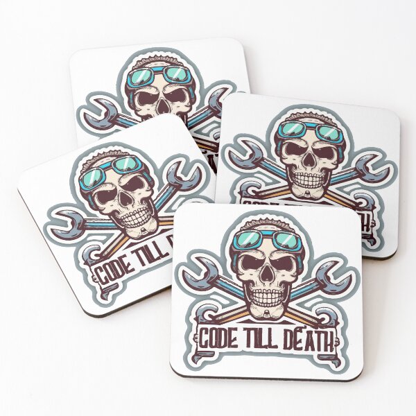 Item preview, Code Till Death - Gothic Chic Programmer Skull designed and sold by NiftyWrx.