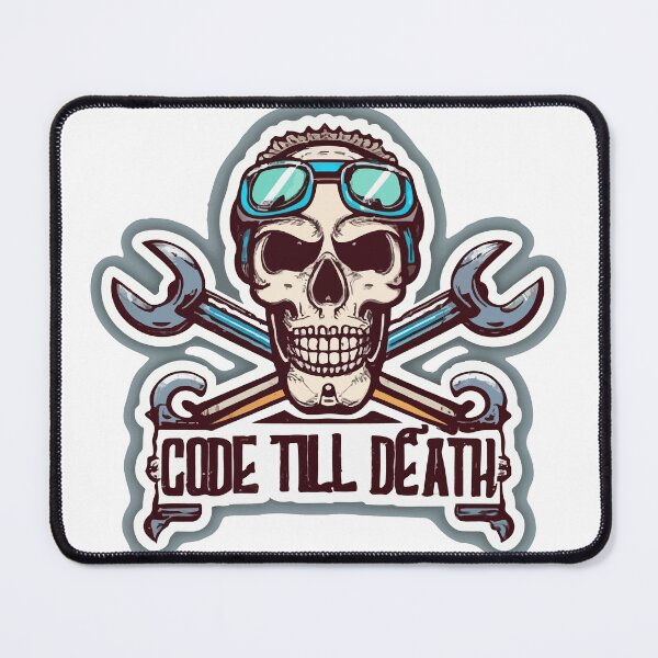 Item preview, Code Till Death - Gothic Chic Programmer Skull designed and sold by NiftyWrx.