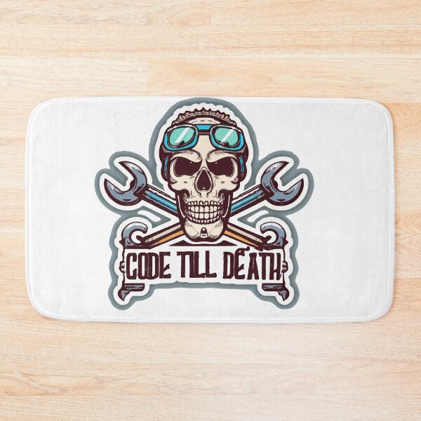Aperçu de l'œuvre Code Till Death - Crâne de programmeur gothique chic créée et vendue par NiftyWrx.