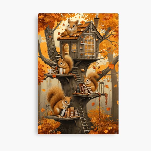 Item preview, Autumn Treehouse Friends designed and sold by cute-animals99.