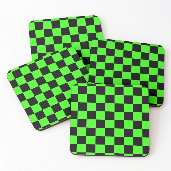 Item preview, Checkered - Black and Neon Green designed and sold by JustPatterns2.