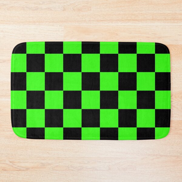 Item preview, Checkered - Black and Neon Green designed and sold by JustPatterns2.