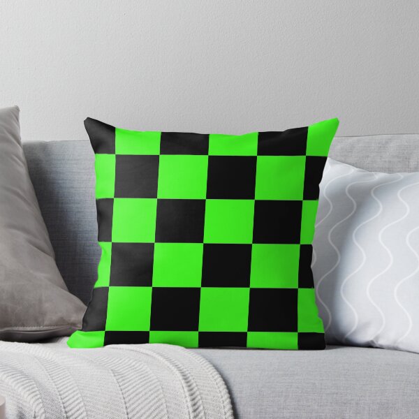 Item preview, Large Checkered - Black and Neon Green designed and sold by JustPatterns2.
