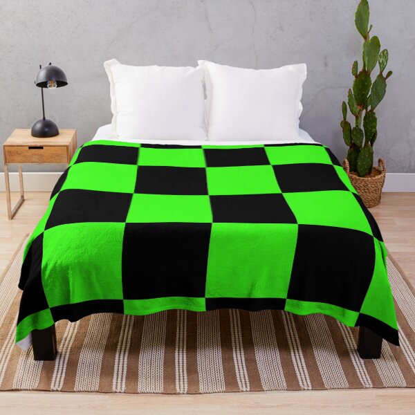 Item preview, Large Checkered - Black and Neon Green designed and sold by JustPatterns2.
