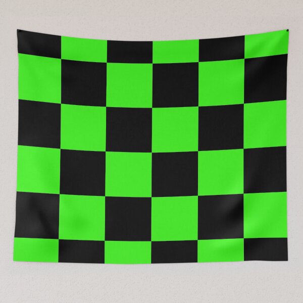Item preview, Large Checkered - Black and Neon Green designed and sold by JustPatterns2.