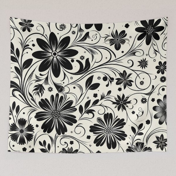 Item preview, Black and White Floral Pattern  designed and sold by GraphicsClub.