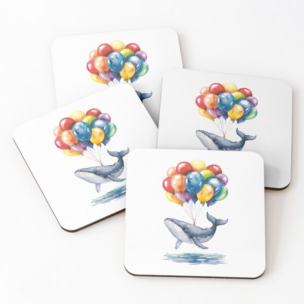 Artikelvorschau, Wal mit Luftballons in der Luft entworfen und verkauft von ArtandSmile.