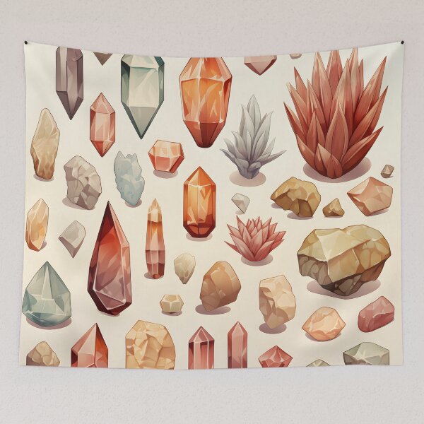 Item preview, Vintage Crystals & Gemstones Collection designed and sold by TeaTimePrints.