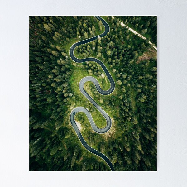 Item preview, winding road aerial view designed and sold by franckreporter.