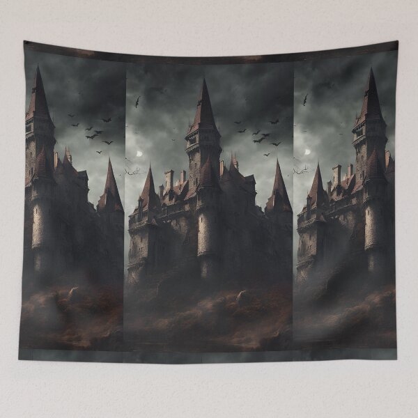 Item preview, Dark Castle- haunted castle art designed and sold by Purpleflex.