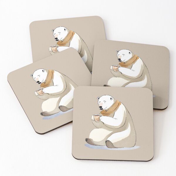 Item preview, Polar Bear Drinking Coffee designed and sold by FarmOfCuties.
