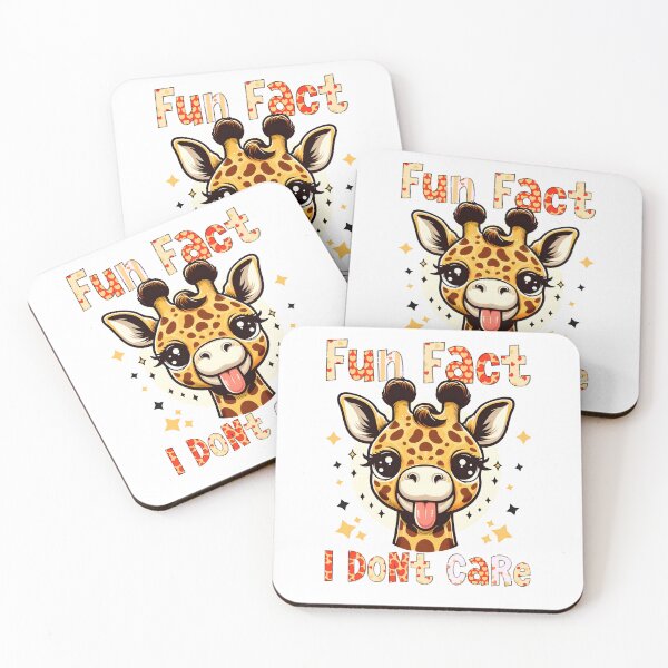 Item preview, cute giraffe fun fact I dont care designed and sold by ShawishArt.