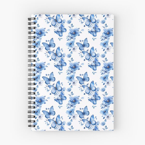 Item preview, Delicate Blue butterflies and flower watercolor pattern designed and sold by Pixuprint.