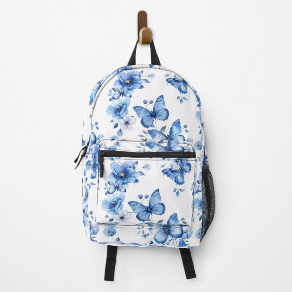 Item preview, Delicate Blue butterflies and flower watercolor pattern designed and sold by DigitEssentials.