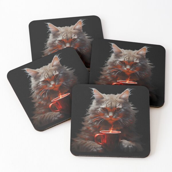 Item preview, Funny cat drinks coffee designed and sold by Furriesandmore.