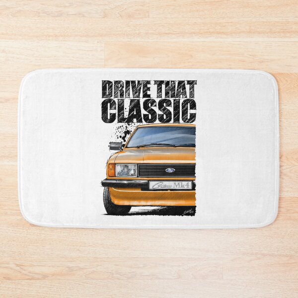 Item preview, Drive That Classic featuring the Iconic Ford Cortina Mk4 in orange (Light Background) designed and sold by Petrolhead T-Shirts and Art.