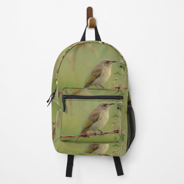 Item preview, Brown honeyeater sitting on a barbed wire fence. designed and sold by Jenny Dyer.