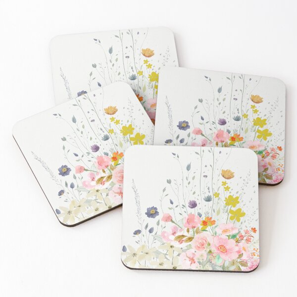 Item preview, Pastel Flowers in Summer Watercolour Art designed and sold by CreativeCanvas8.