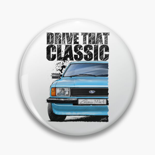 Item preview, Drive That Classic featuring the Iconic Ford Cortina Mk4 in light blue (Light Background) designed and sold by Petrolhead T-Shirts and Art.